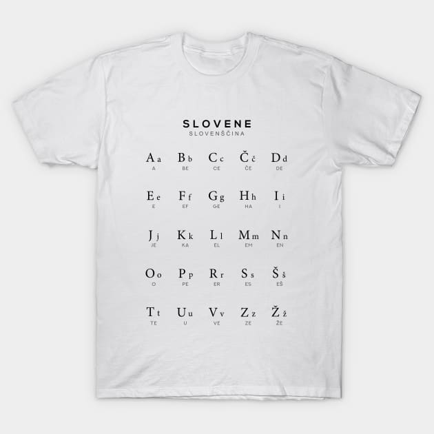 Slovene Alphabet Chart - White T-Shirt by typelab